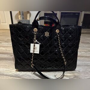 BRAND NEW Caroline Hill Melissa Tote Black patent square 🤍